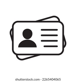 Icono de tarjeta de identificación. Icono de tarjeta de identificación. Tarjeta de identificación, icono de licencia del conductor. Ilustración vectorial.