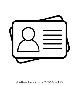 Icono de tarjeta de identificación. Icono de tarjeta de identificación. Tarjeta de identificación, icono de licencia del conductor. Ilustración vectorial.