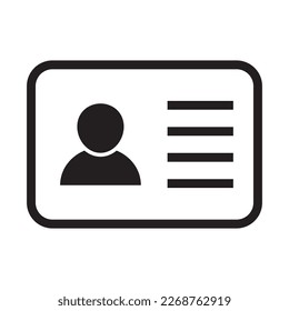 Icono de tarjeta de identificación. Icono de tarjeta de identificación. Tarjeta de identificación, icono de licencia del conductor. Ilustración vectorial.