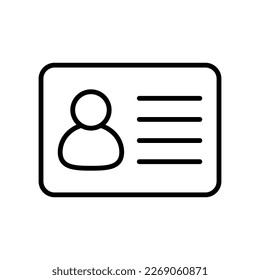Icono de tarjeta de identificación. Icono de tarjeta de identificación. Tarjeta de identificación, icono de licencia del conductor. Ilustración vectorial.