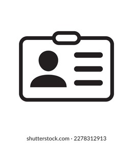 Id card icon. Id card badge icon. Identification card, driver's license icon. Vector illustration.