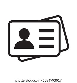 Id card icon. Id card badge icon. Identification card, driver's license icon. Vector illustration.