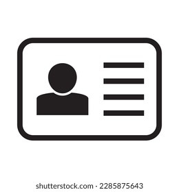 Icono de tarjeta de identificación. Icono de tarjeta de identificación. Tarjeta de identificación, icono de licencia del conductor. Ilustración vectorial.