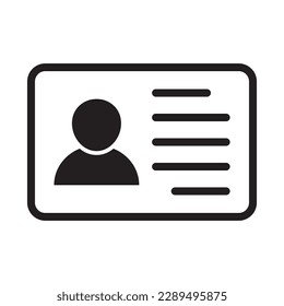 Id card icon. Id card badge icon. Identification card, driver's license icon. Vector illustration.