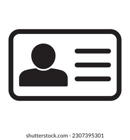 Id card icon. Id card badge icon. Identification card, driver's license icon. Vector illustration.