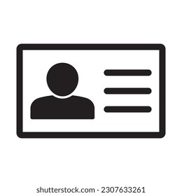 Icono de tarjeta de identificación. Icono de tarjeta de identificación. Tarjeta de identificación, icono de licencia del conductor. Ilustración vectorial.