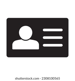 Icono de tarjeta de identificación. Icono de tarjeta de identificación. Tarjeta de identificación, icono de licencia del conductor. Ilustración vectorial.