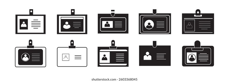 Id card icon. Id card badge icon. Identification card, driver's license icon. Vector illustration.