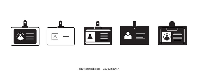 Id card icon. Id card badge icon. Identification card, driver's license icon. Vector illustration.