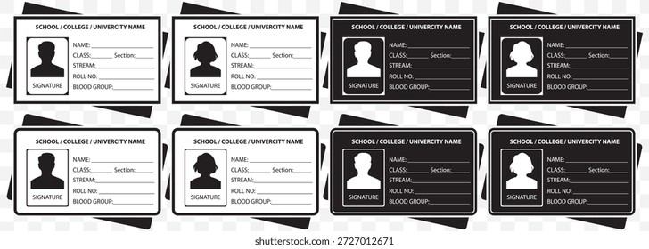 Icono de tarjeta de identificación. Icono de tarjeta de identificación. Tarjeta de Identificación, ícono de Licencia del conductor. Ilustración vectorial Sobre Fondo Transparente. EPS 10.