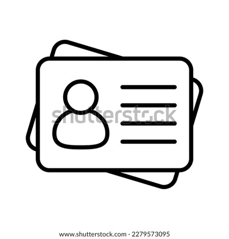 Id card icon. Id card badge icon. Identification card, driver's license icon. Vector illustration.