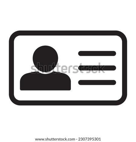 Id card icon. Id card badge icon. Identification card, driver's license icon. Vector illustration.