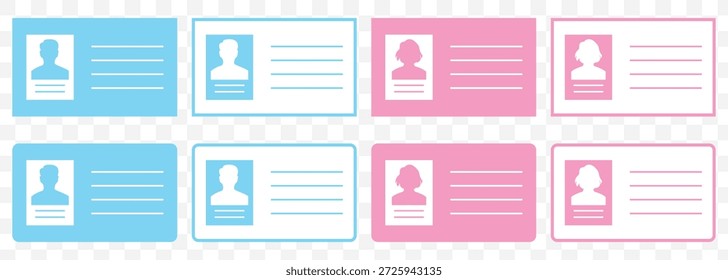 ID Card Icon Schwarz. Illustration zum Führerschein. ID-Badge-Symbol. Identitätslogo. Passport-Zeichen für einzelne Variationen. Identifizierungskartensymbol auf transparentem Hintergrund. EPS 10.