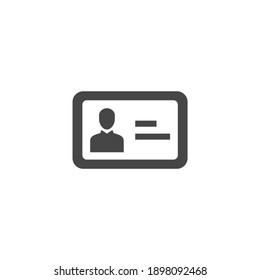 ID Card Icon Black and White Vector Graphic