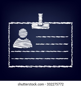 Id card icon with chalk effect  