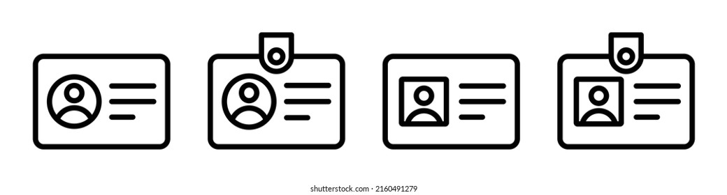 Icono de tarjeta de identificación. Icono de tarjeta ciudadana, ilustración vectorial