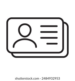 ID Card icon collection. Employee clerk card, driver license, Identification card, staff identification card symbol. Design for website and mobile app.