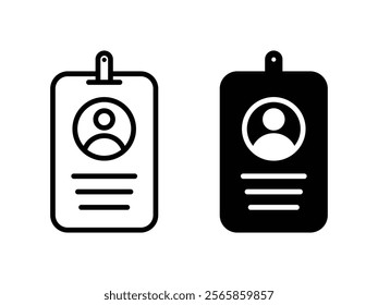 ID Card icon collection. Employee clerk card, driver license, Identification card, Identification Card outline or feel style.