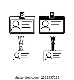 ID Card icon. Collection of identity document vector icons. Driver's license identification card icon symbol in flat style. Face ID and eye scan icon. Vector illustration.