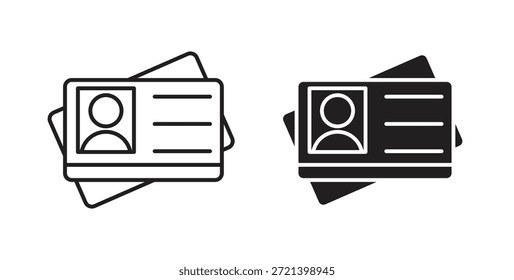 Conjunto de conceitos de ícone de cartão de identificação. Coleção de ícones simples