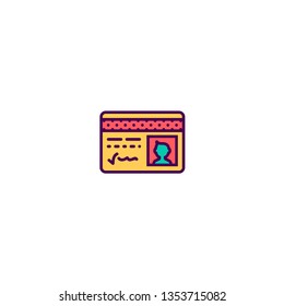 Id card icon design. Essential icon vector illustration
