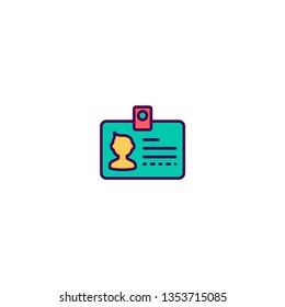 Id card icon design. Essential icon vector illustration