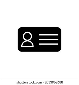 Icono de tarjeta de identificación diseño de fondo blanco aislado