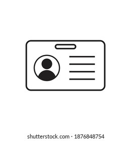 Diseño de icono de tarjeta de identificación. Ilustración vectorial de etiqueta de identidad en el fondo aislado. 
