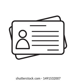 Id card icon design. Id card in line style design. Driver licence icon design. Vector illustration.