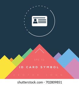 ID Card icon design on modern flat background