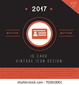 ID Card icon design on modern flat background