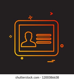 ID card icon design vector