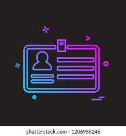 Id card icon design vector