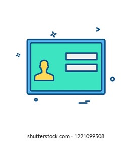 ID card icon design vector
