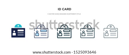 id card icon in different style vector illustration. two colored and black id card vector icons designed in filled, outline, line and stroke style can be used for web, mobile, ui