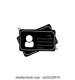 Id card icon in doodle style. Identity tag vector illustration on isolated background. Driver licence business concept.hand drawn style