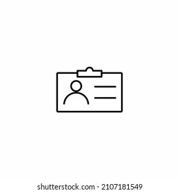 ID card icon. driver license, staff identification card symbol for website, banner and graphic design element. isolated on white background. vector illustration