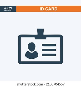 ID card icon. driver license, staff identification card symbol for website, banner and graphic design element. isolated on white background. vector illustration
