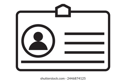 Id card icon. Driver's license identification icon. Vector illustration. Editable stroke. EPS 10	
