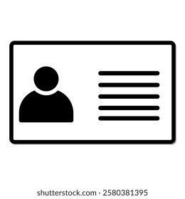 ID card icon. Driver's license identification icon. Vector illustration