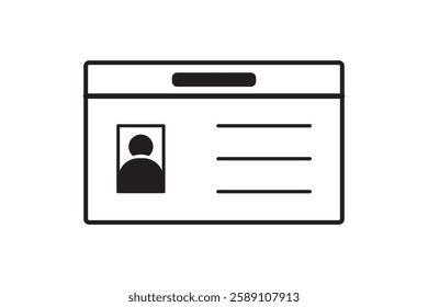 Id card icon. Driver's license identification icon. Vector illustration.