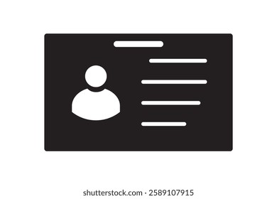 Id card icon. Driver's license identification icon. Vector illustration.