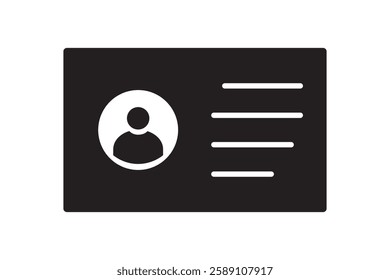 Id card icon. Driver's license identification icon. Vector illustration.