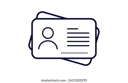Id card icon. Driver's license identification icon on white background Vector illustration. 