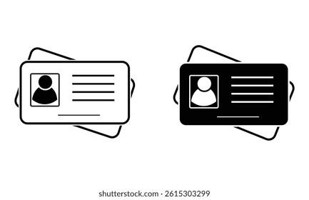 Id card icon. Driver's license identification icon on white background Vector illustration. 