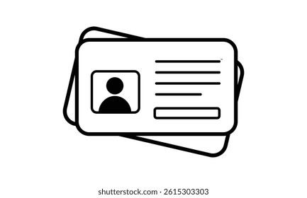Id card icon. Driver's license identification icon on white background Vector illustration. 