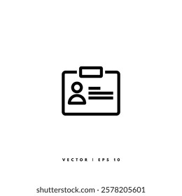 Id Card Icon. Editable Stroke