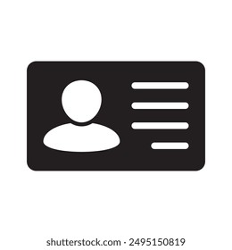 Icono de tarjeta de identificación. Tarjeta de empleado, Licencia de conductor, tarjeta de Identificación, símbolo de tarjeta de Identificación del personal. Diseño para Sitio web y App móvil.