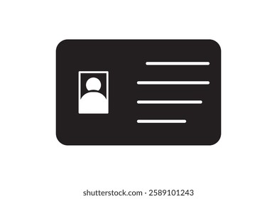 ID Card icon. Employee clerk card, driver license, Identification card, staff identification card symbol. Design for website and mobile app.