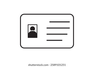 ID Card icon. Employee clerk card, driver license, Identification card, staff identification card symbol. Design for website and mobile app.